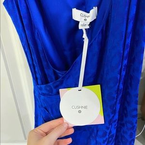 Sexy blue leopard satin dress